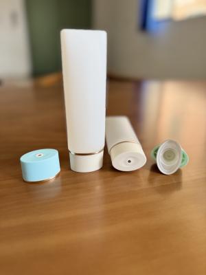 Oval Plastic Cosmetic Bottle PE Custom Cosmetic Bottles With Center Dispensing Cap