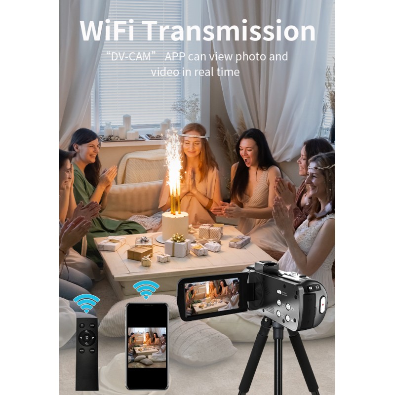 8K 96MP Professional Video Camera with 18X Zoom Anti-Shake WiFi Ideal for Vloggers Photographers and Beginners As Christmas Gift