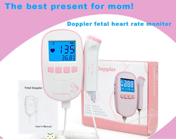 Fetal Doppler Baby Heartbeat fetal Detector Portable Ultrasound Heart Rate fetal Monitor