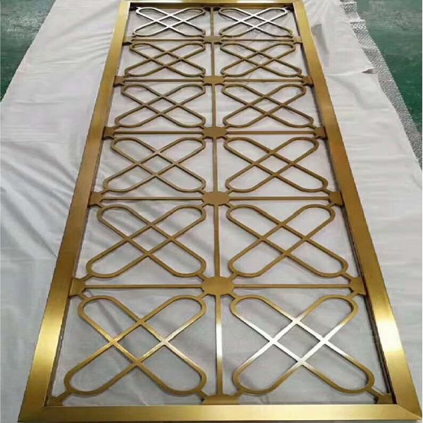 Parede de separação de aço inoxidável do metal do restaurante da sala de visitas da tela do metal dourado