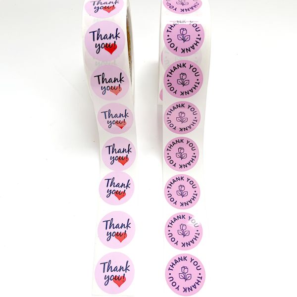 Factory Wholesale Customized Printed Personalized Adhesive Roll Holographic Vinyl Thank You Cup Sticker Label