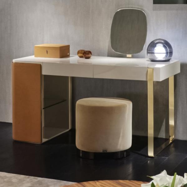 Tabela moderna da vaidade da madeira maciça 0.75m com molho contemporâneo moderno iluminado do espelho 1.2m