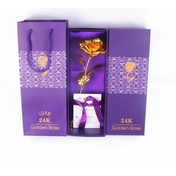 Hot Sale 24k Gold Plated Rose Reasonable Price Luxury Gold Foil Rose For Girlfriend Gift