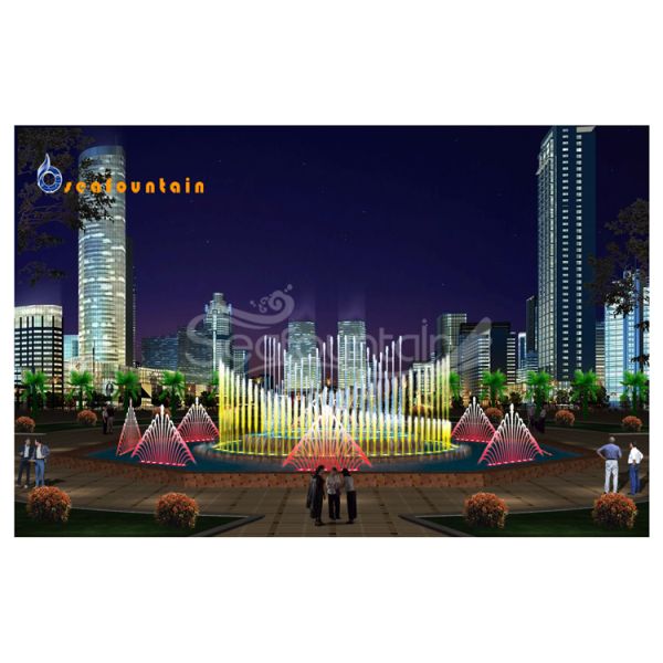 Changeable Lamps Musical Floating Fountain Stainless Outdoor