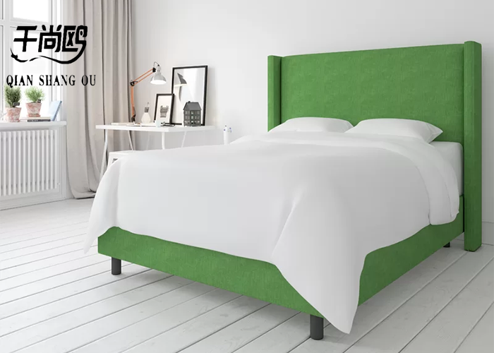 Low Key Tall Upholstered Bed 4ft 5ft 6ft With Wing Panel