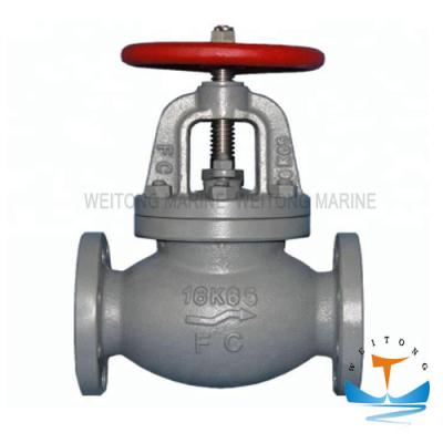 Marine Cast Iron Screw Down Steam Check Globe Valve JIS F7377 16K Customized Color