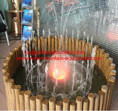 Moveable Water Fountain Equipment Combined Musical Fountain Basin Wooden Pattern Resin