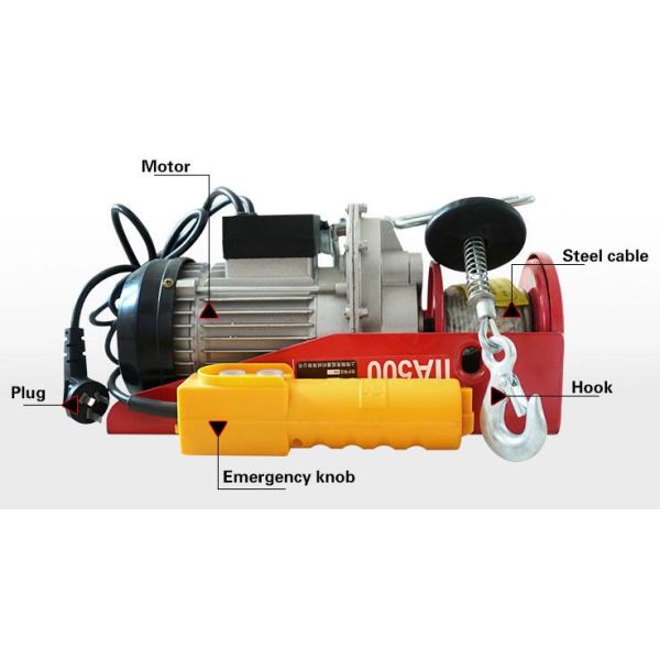 Easy Installation Electric Wire Rope Hoist Single Phase Power Supply CE Approved