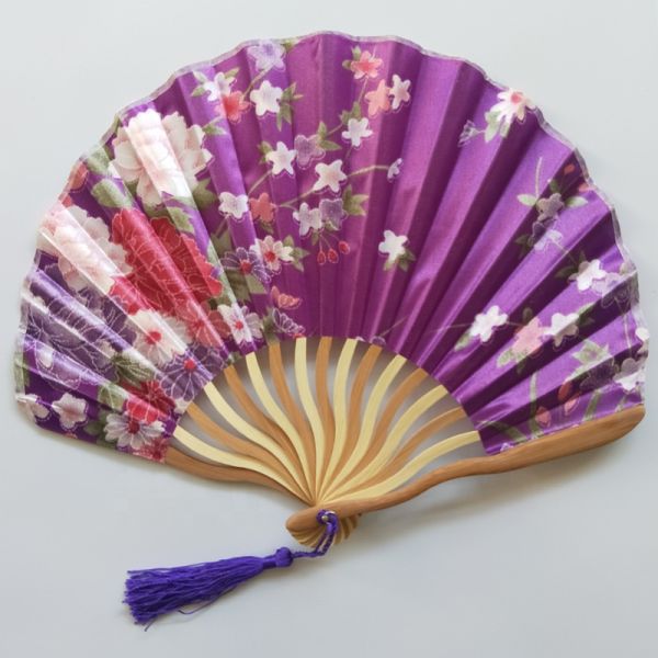 Hot Selling Seashell Flower Hand Fan Foldable Wedding Fabric Bamboo Fan