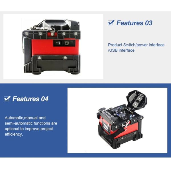 Ручной FTTH Arc Splicer совместим с RJ45 SM/MM/DS/NZDS Волоконно-оптической сварочной машиной