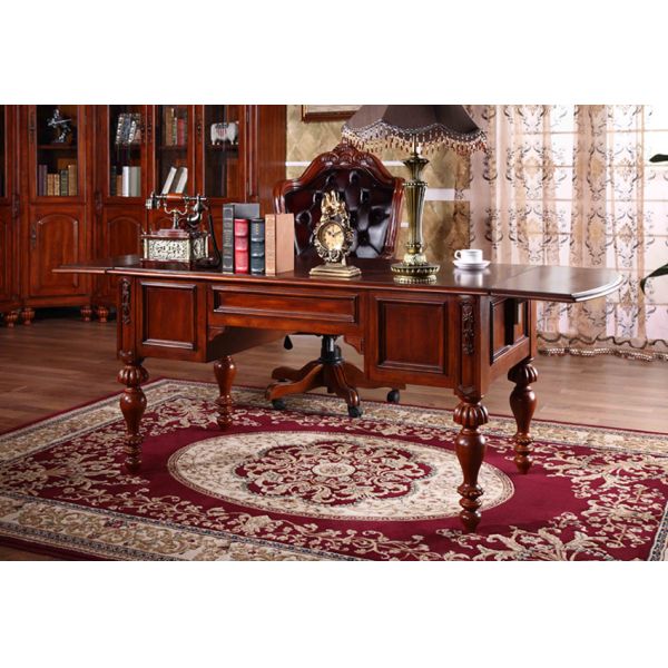 Brown Hard Wooden Workstation Desk