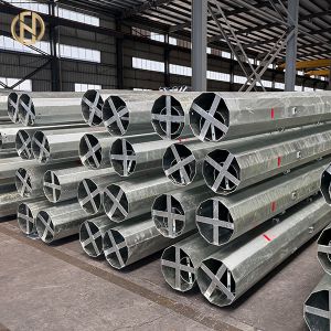 9m 10m 12m Galvanized Steel Power Transmission Pole, Electric Support Tower for Utility, Overhead Lines & Power Grid