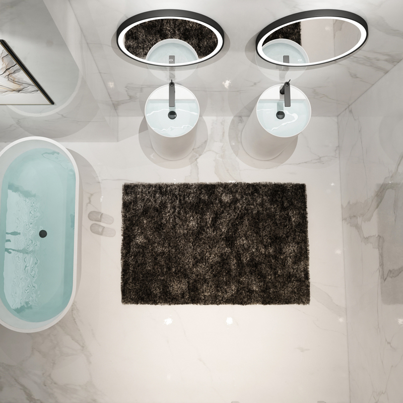Seamless Round Bathroom Pedestal Basin Sink Non Porous Solid Surface Stone