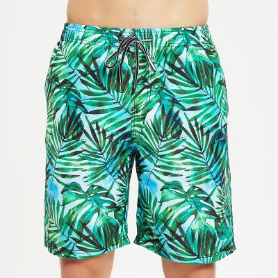 Calções de banho floral masculino de verão com função confortável e bolsos traseiros respiráveis
