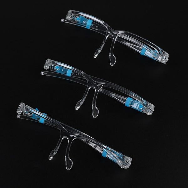 Haixin Full Coverage Anti-Fog Face Shield Clear Plastic with Glass Frame One Size Fits Most Medical Goggles for Glass Wearers