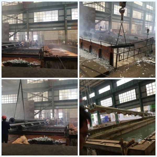 Conical HDG 16m steel utility Electrical Power poles for power transmission