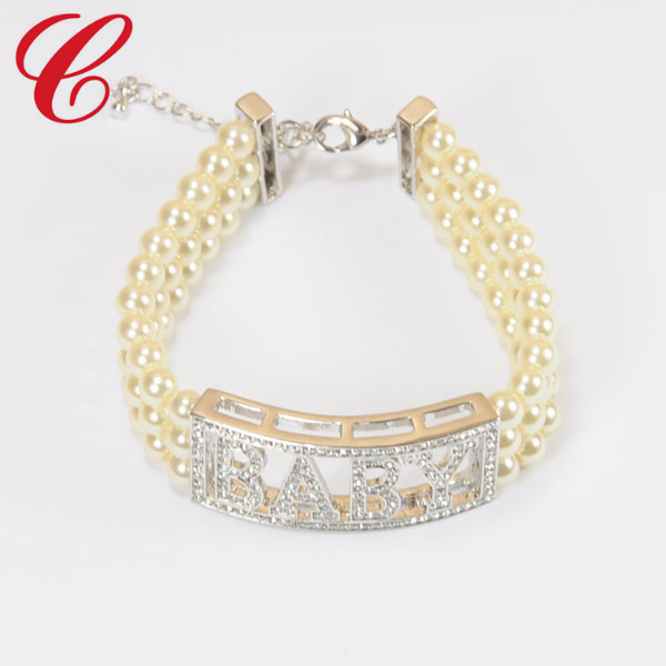 Women Fashion Customized Crystal Bangles Hawaiian Pearl Bracelets