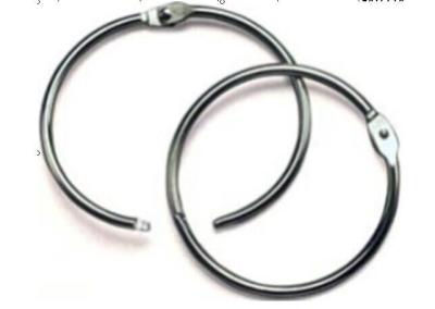 Silver Nickel Finish 76mm(3) Metal Loose Leaf Ring Book Binding Ring Hinged Snap Ring