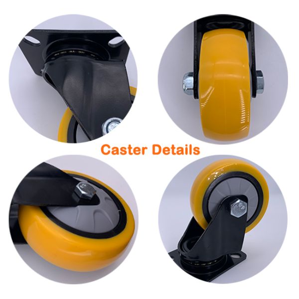 3 Inch Industrial Caster Wheels TPE Elastic Rubber Wheel with Top Plate