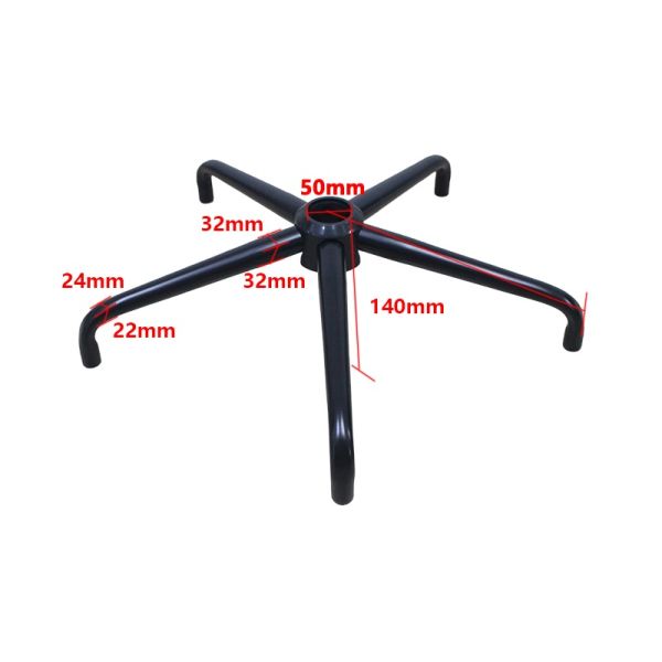 Base giratoria para silla de oficina moderna con un diámetro de 640 mm y un diseño minimalista en negro.