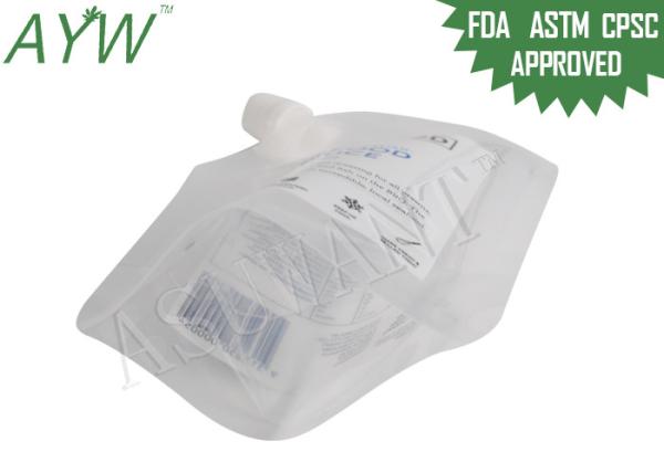 O bico líquido do refresco ensaca o produto comestível FDA terminado lustroso com tampão do bico