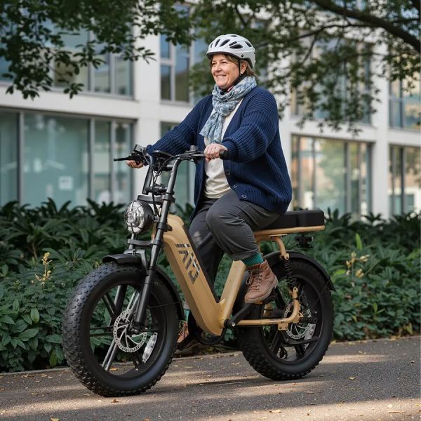 R7 Womens Fat Tire E-Bike 20 Inch | Fashion Ladies Electric Bike for City & Outdoor Use