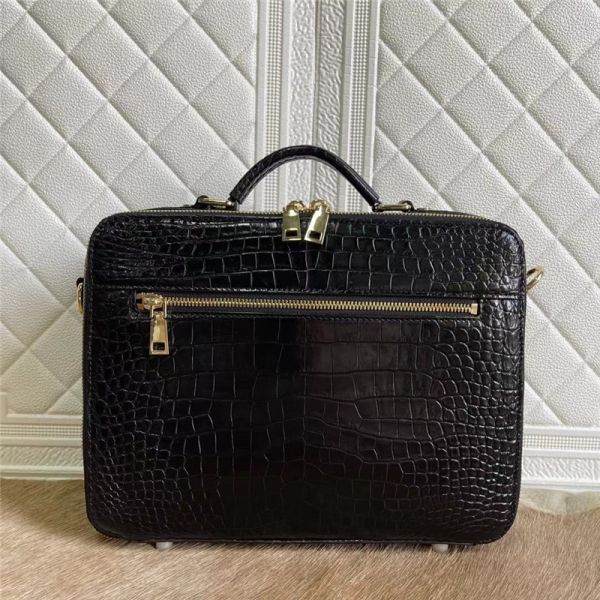 Exotic Crocodile Belly Skin Businessmen Small Briefcase ZIP Working Purse Genuine Real Alligator Leather Male Handbag