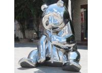 Altura de aço inoxidável de Panda Sculpture With Size 150cm do espelho da decoração da plaza