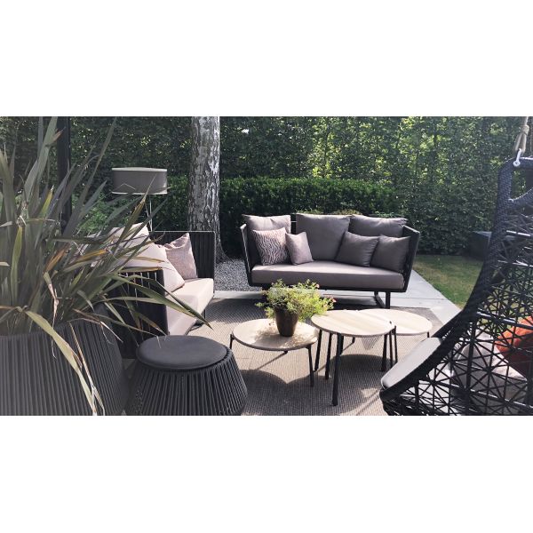 Garden Aluminum Frame Belt 200*70*73 Rope Patio Furniture 3 Seater Garden Rattan Sofa