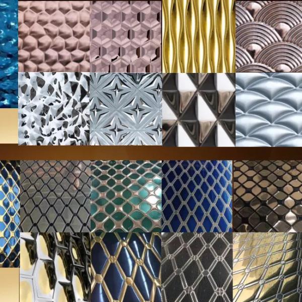 PVD Coated Color Stainless Steel Sheet 3D Punching 304 Mirror Finish SS Sheet