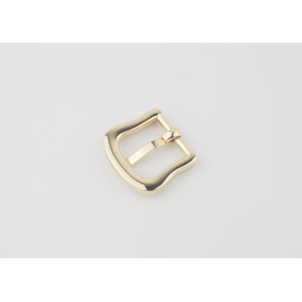Fashion Design Metal Shoe Buckles , Shine Gold Center Bar Buckle Custom Logo