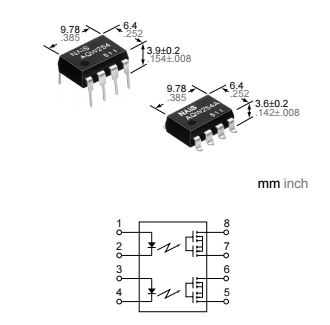 AQW254 Integrated Circuit Chip PhotoMOS RELAYS solid state relay