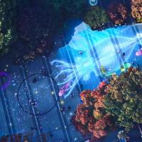 Thèmes 3D en pleine couleur en extérieur multijoueur Interagir avec la projection au sol