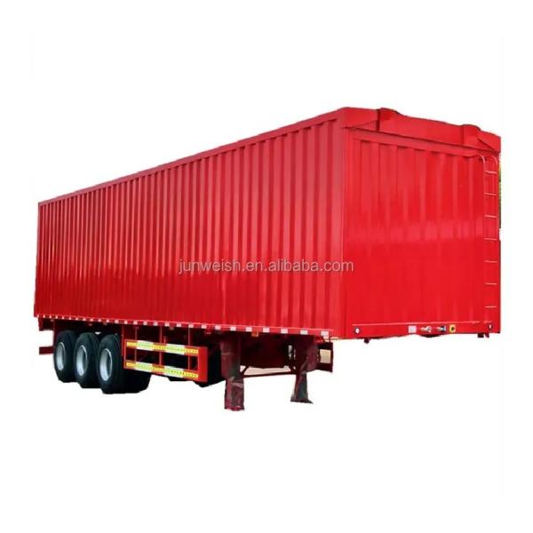 3 Axle 40ft Gooseneck Curtain Side Curtainsider Cargo Wing Open Box Van Box Truck Semi Trailer in HOWO