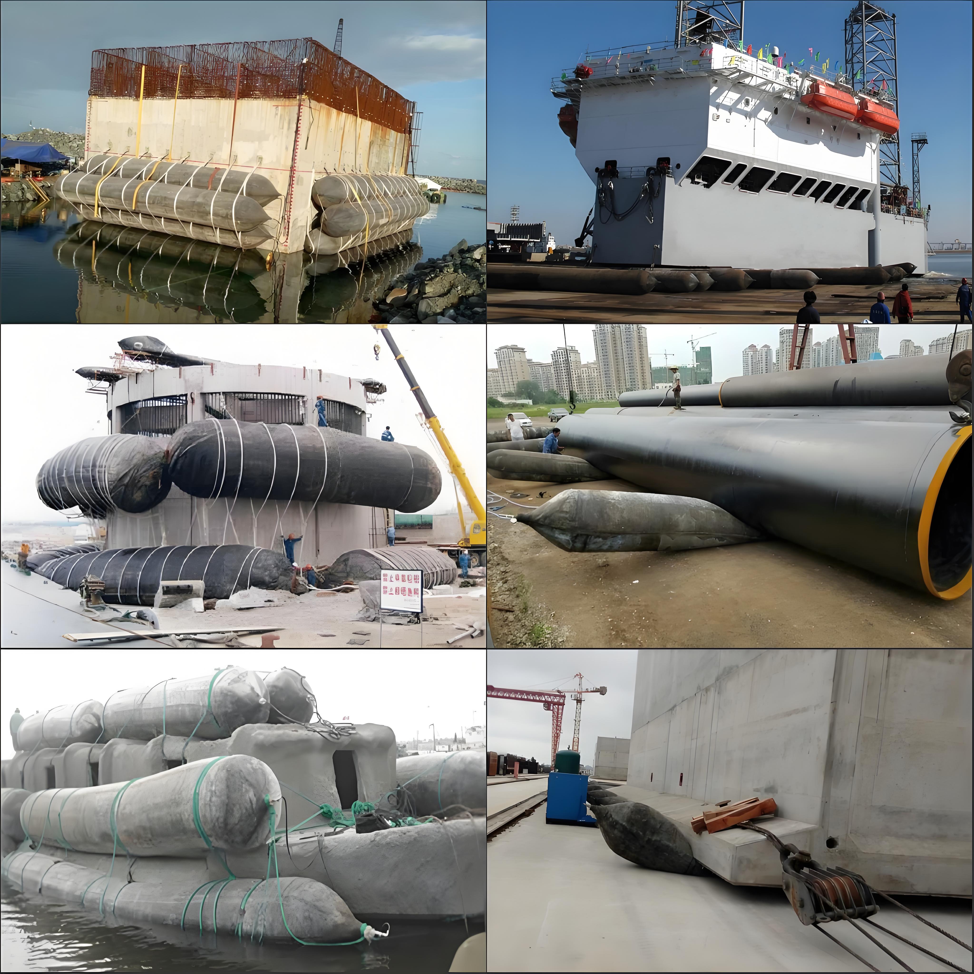 CCS Certified 65% Natural Rubber Ship Launching Airbags ISO 14409 Inflatable Marine Airbags for Vessel Landing