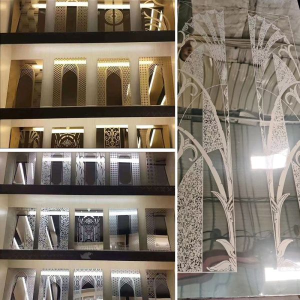 Lámina de acero inoxidable lisa grabada al ácido antideslizante, tamaño personalizado, láminas decorativas de acero