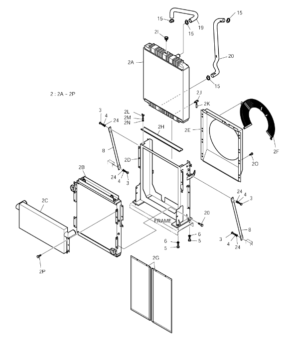 13G22000 Oil Cooler DOOSAN Excavator Spare Parts For S225LC-V S230LC-V
