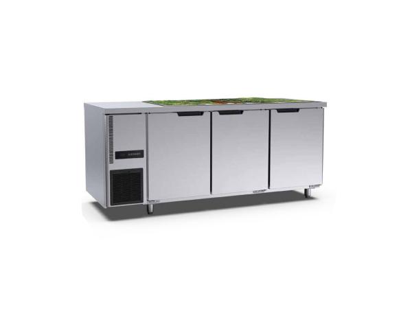 Congelador ereto comercial 1800×700×800mm de 3 portas de aço inoxidável para o hotel da padaria