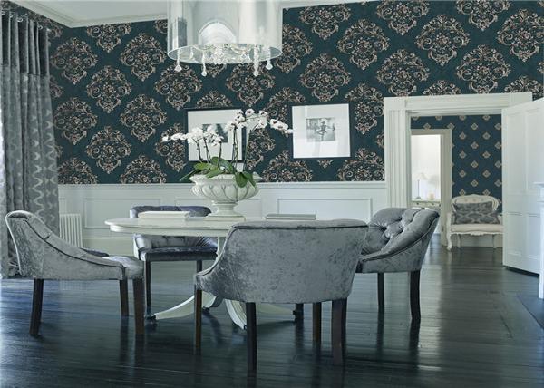 Three Dimensional Modern House Wallpaper Washable With Flower Design