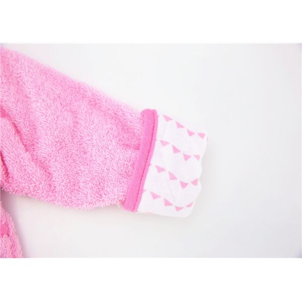 Natural Pink Toddler Cotton Bathrobe , Baby Shower Robe Cute Fun Designs