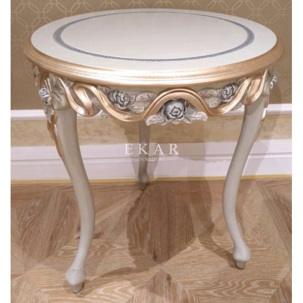 Home Furniture Antique Marble Top Teapoy Corner End Tables