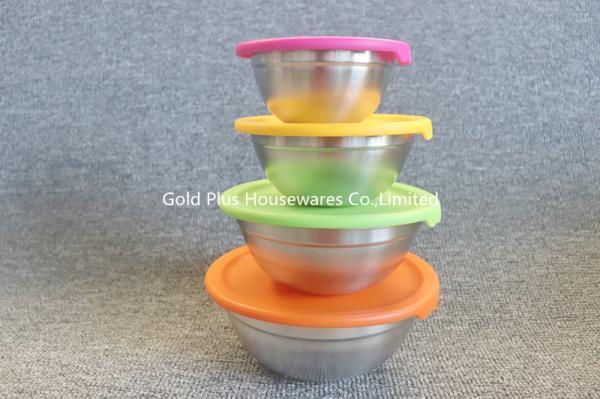 Ecofriendly stainless steel mixing salad bowl cookware metal custom fruit fresh keeping box with sealing cover
