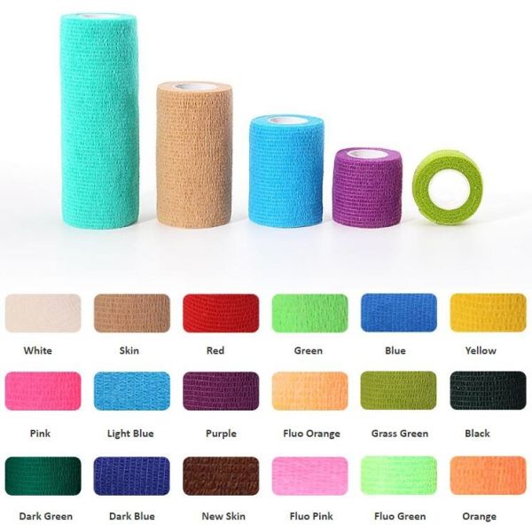 Water resistant best quality beautiful cohesive vet bandages, Medical surgical consumables vet colored elastic wrap cust