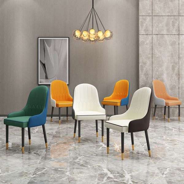 80cm Hotel Wingback Leather Dining Chair 6 Seater Scandinavian Design