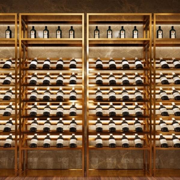 Customized Stainless Metal Wine Cabinet Metal And Glass Bar Cabinet