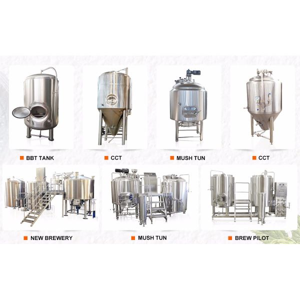 Sanitary 304 Stainless Steel 3 Kettle Brew System 50MM PU Instualtion CE Approved