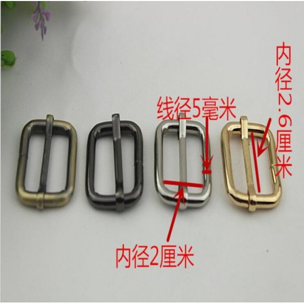 Hot sales hanging brush anti brass color 26 mm iron adjust square ring adjustable buckle for bags