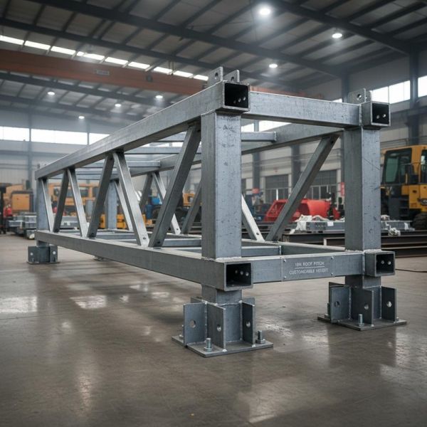 10% Roof Pitch Steel Structure Truss with Corrosion Resistance and Customizable Height for Heavy Duty Applications
