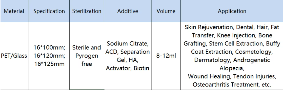 For Skin 2ml 9ml Hot Sale Tube With Acd Gel 10ml Cheap Price Vaccum Blood Collection Tube PRF Tube