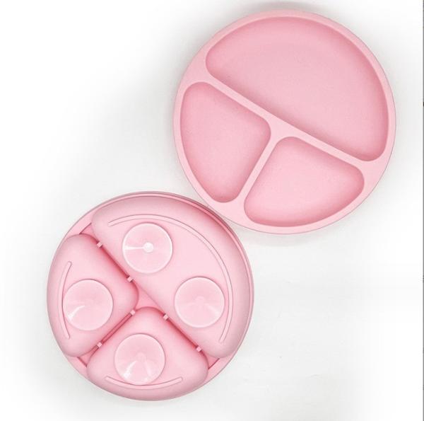 Baby Tableware BPA Free Light Soft Silicone Plate with Suction Design Style None